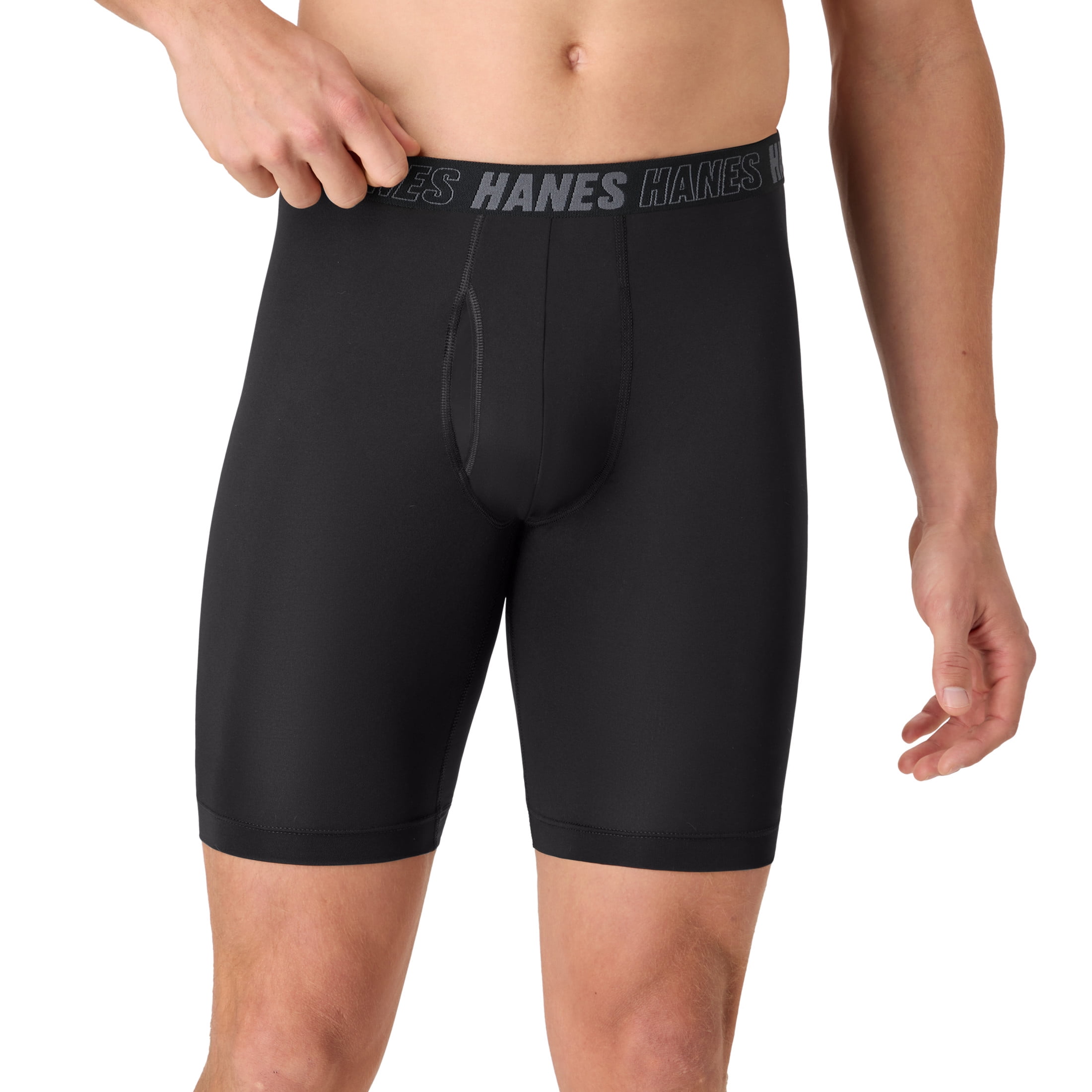 Hanes Mens Underwear Boxer Briefs, 3-Pack, Moves Anti Chafe Boxer Briefs with Total Support Pouch