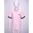 thumbnail image 2 of Sholeno Kids Boys Casual Short Sleeve School Shirts Turndown Collar Button Closure Polka Dots Print Pink 130, 2 of 7