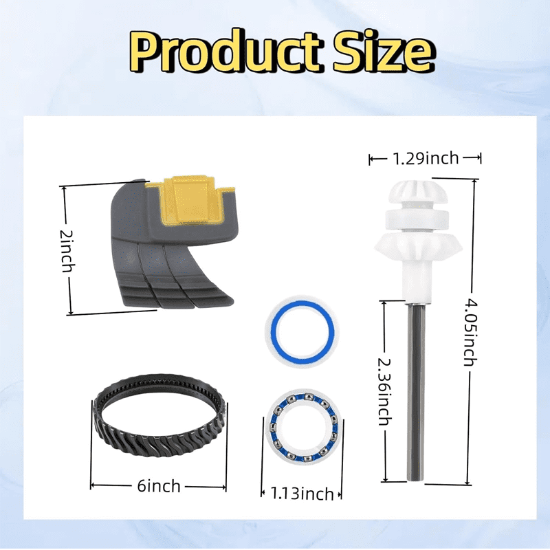 Replacement Pool Cleaner Parts Kit for MX6 MX8 Elite, Rebuild Repair Bundle with R0525100 Drive Shaft, R0527000 Bearings, R0526100 Traction Tracks & Cyclonic Brushes R0714400