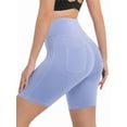 thumbnail image 3 of 3 Pack Plus Size Women's 8'' Athletic Long Shorts with 4 Pockets High Waisted Shorts for Women Walking Running Casual, 3 of 8