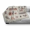 thumbnail image 3 of Tribal Soft Flannel Fleece Throw Blanket, Illustration of Aztec Culture Pattern Tribal Design Geometric Print, Cozy Plush for Indoor and Outdoor Use, 50" x 60", Orange and Brown, by Ambesonne, 3 of 6
