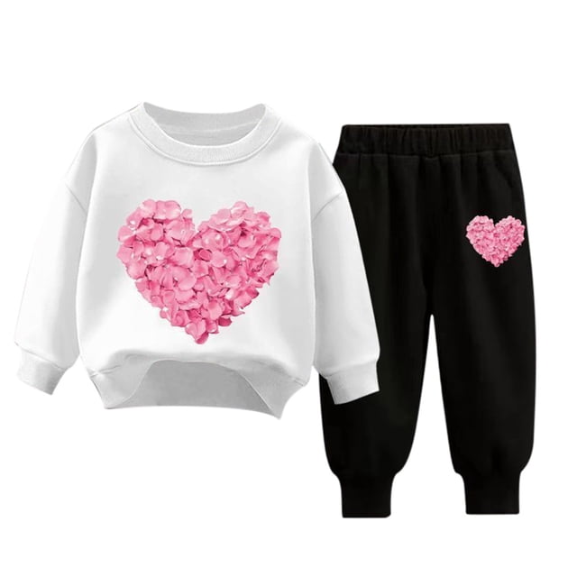 MEZZALL Ensemble de Survêtement à Capuche pour Enfant, Manches Longues, Coupe Décontractée, Blanc, 6-7 Ans