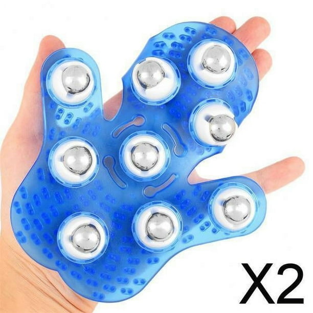 2x Guante de con 9 Bolas Giratorias. Adecuado para de Cara, Cuello, Espalda, Pecho, Estómago, Piernas Y Pies. 2 piezas