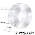 thumbnail image 2 of Cinta nano de doble cara resistente (2 rollos en total de 33 pies), cinta adhesiva de montaje extraíble multiusos, tiras de cinta de pared adhesivas fuertes lavables Tran, 2 of 5