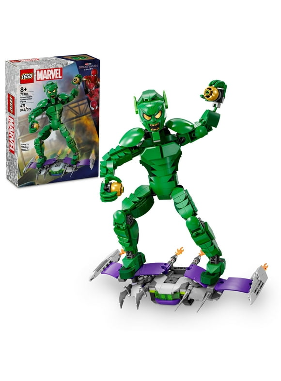 LEGO Marvel Green Goblin Construction Figure Building Toy, Kids Posable Marvel Villain Action Figure with Glider and Pumpkin Bombs, Gift for Boys and Girls Aged 8 and Up, 76284