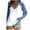 Blue, variant on JGGSPWM Womens Stitching Basic Contrast Color Raglan Sleeve Shirts V Neck Long Sleeve Pullover Tops Blouse Blue XL