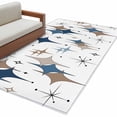 thumbnail image 2 of 3'x5' Area Rugs, Blue Brown Diamond Indoor Outdoor Area Rug for Living Room Bedroom, Modern Geometric Middle Century Washable Bathroom Rugs Kitchen Floor Carpet Mats Home Decor Aesthetic, 2 of 8