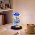 thumbnail image 6 of Preserved Roses in Glass Dome 4.53x9.06 Inch Artificial Glowing Rose with Butterflies Romantic Valentines Roses for Anniversary, Birthday, Valentine’s Day(1pcs, Blue), 6 of 7