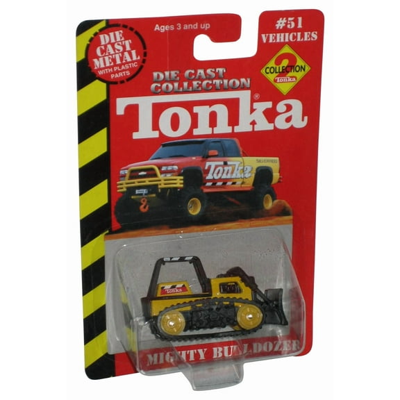 Tonka Die Cast Metal (2000) Maisto Black & Yellow Might Bulldozer Construction Toy #51
