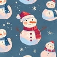thumbnail image 6 of BANET Christmas Snowman Round Table Cloth Winter Snowflakes Polyester Tablecloth  Waterproof Tablecloth Dinning Table Cover for Indoor Outdoor Party Picnic 54"-58, 6 of 8