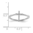 thumbnail image 2 of 14K White Gold Ring Band Themed Diamond Round Cross, Size 7, 2 of 2