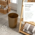 thumbnail image 4 of Bath Bliss 10 Liter Hammered Textured Bathroom Trash Can, Gold, 4 of 6