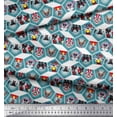 thumbnail image 2 of Soimoi Rayon Fabric Geometric & Dogs Patchwork Print Fabric by The Yard 42 Inch Wide, 2 of 3