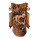 thumbnail image 5 of Top de camiseta informal con estampado de flores rosas y cremallera con cuello en V a la moda para mujer Fridja  hj4455, 5 of 5