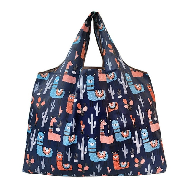 HEVIRGO Fleur Étoile Bande Réutilisable Pliable Femmes Sac à Provisions Grande Capacité Sac Fourre-Tout