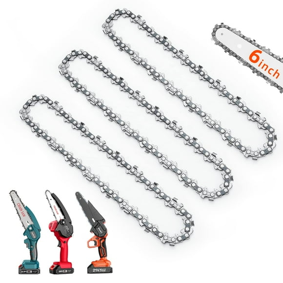 Cadena de Repuesto para Motosierra Seesii Mini de 6 Pulgadas, Paquete de 3