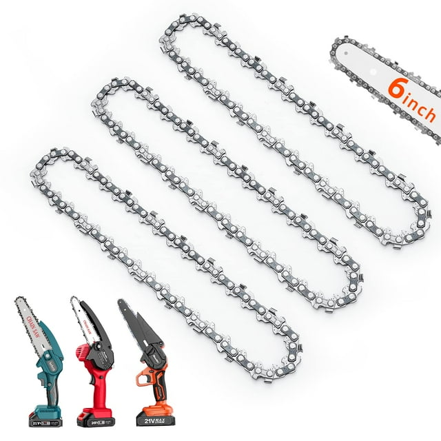 Cadena de Repuesto para Motosierra Seesii Mini de 6 Pulgadas, Paquete de 3