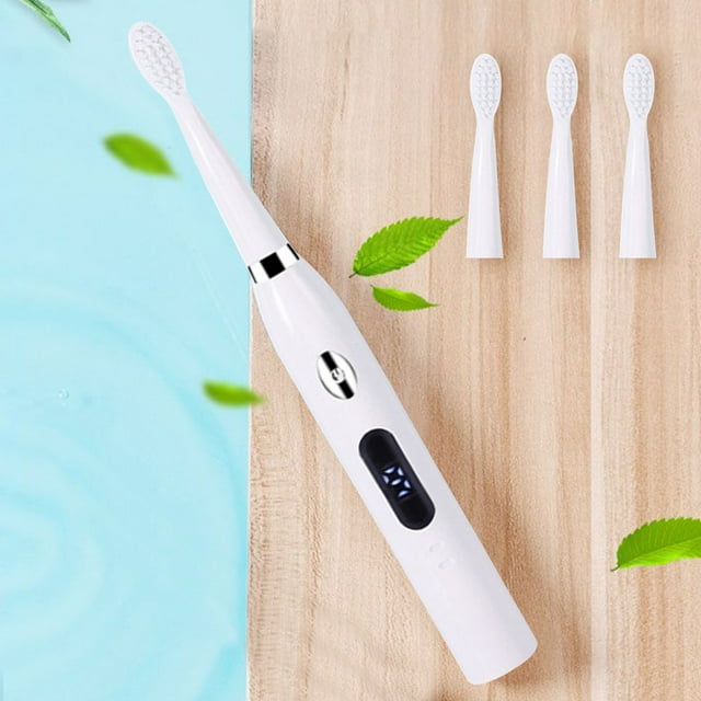 SuoKom Electric Toothbrush, Electric Toothbrush with 4 Brush Heads, Lcd Display Smart -9 Speed Electric Toothbrush Ipx7