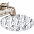 thumbnail image 6 of Dark Blue Grey Botanical Round Rug 4ft Washable Circle Entryway Rugs Non Slip Spring Floral Summer Farmhouse Area Rug Indoor Floor Carpet for Bedroom Kitchen Living Room Home Office Dining Room, 6 of 8