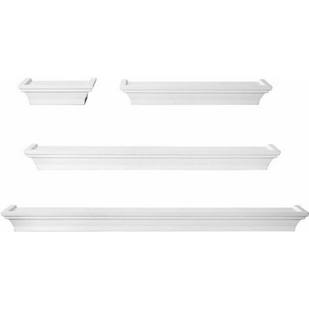 Melannco Set of 4 Wall Shelves in Assorted Sizes (Best Plywood For Shelves)