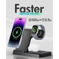 thumbnail image 5 of YIYUN 3-in-1 Wireless Charging Station for Apple Devices – Fast Charger Stand for iPhone 16/15/14/13/12/11 Series, Apple Watch Ultra/SE/10–2, and AirPods 4/3/2/Pro., 5 of 9
