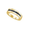thumbnail image 1 of FB Jewels 10kt Yellow Gold Mens Round Black Color Enhanced Diamond Wedding Band Ring 1/2 Cttw Size 12, 1 of 1