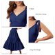 thumbnail image 4 of Vestido con tirantes y cuello en V, cintura delgada, dobladillo grande, tela de lunares redondos para verano, 4 of 5