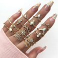 thumbnail image 1 of Boho Knuckle Rings Set Gold Joint Knuckle Rings Crystal Midi Size Stackable Finger Rings Hand Accessories for Women and Girls 17PCS, 1 of 5