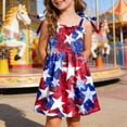 thumbnail image 2 of KPOPLK Girls Dress Toddler Kids 4th of July Dress Flutter Sleeve Summer Dresses Casual Sundress Clothes(4-5 Years,White), 2 of 5