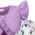 thumbnail image 4 of TAmten Clothes for 1 Year Old Girl Cute Bow Floral Print Sleeveless Dress and Ruffle Cardigan Set Summer 2 Piece Outfits(Purple,6-9 Months), 4 of 4