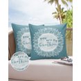 thumbnail image 6 of Pack of 2 Outdoor Pillow Covers, Sunflower You Are My Sunshine White Grey Teal Green Waterproof Square Throw Pillowcase Cushion Decorative Pillow Covers for Couch Patio Tent, 16x16 in, 6 of 6