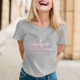 thumbnail image 2 of TSADFHJI Chandail à Col Rond pour Femmes Grande Taille T-Shirt Imprimé Cancer pour Femmes T-Shirt de Publicité Internationale Lune T-Shirt à Manches Courtes TG Gris, 2 of 5