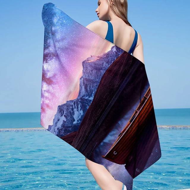 Daily Violete Microfiber Beach Towel Super Lightweight Colorful Bath Towel Sandproof Beach Blanket Multi-Purpose Towel For Travel Swimming Pool 30x60 Inch