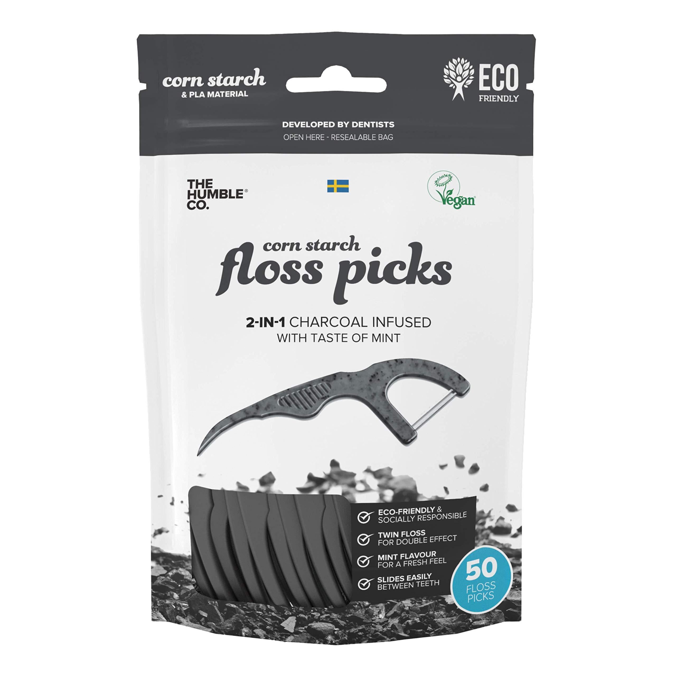 The Humble Co. Natural Dental Floss Picks (200 Count) Vegan, Eco