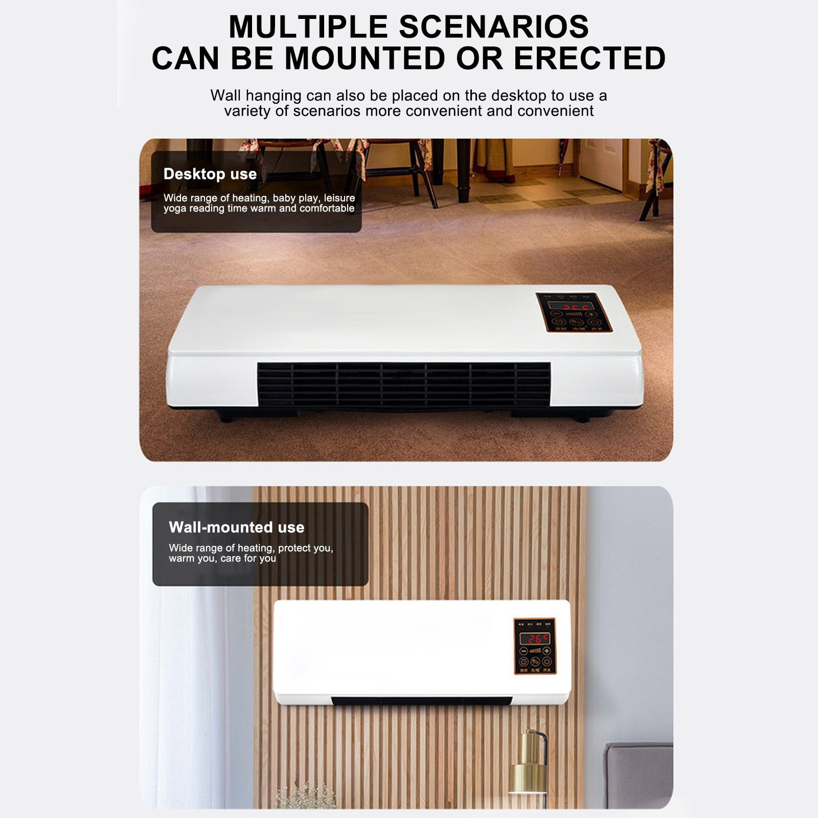FYHALE Wall Cool & Heating Window Air Conditioners, Household Quick Cooler Conditioners, Small Mini Ac & Heating with Remote for Home Office Bedroom