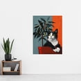 thumbnail image 4 of Artery8 Tuxedo Cat Portrait Sitting in Plant Pot For Living Room Extra Large XL Wall Art Poster Print, 4 of 5