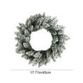 thumbnail image 3 of ToyKingdee Flocked Christmas Wreath, White, Indoor Outdoor Holiday Door Wreath, Artificial Snow Covered Pine, 3 of 6