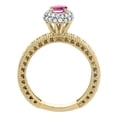 thumbnail image 3 of 14K Yellow Gold Diamond Natural Rhodolite Round 4mm Engagement Ring 2-piece Set, size 6.5, 3 of 4