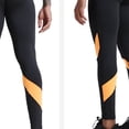 thumbnail image 5 of Mens High Waist Leggings Athletic Workout Thermal Underwear Pants Quick Dry Color Block Stretch Pants Black, 4XL, 5 of 7