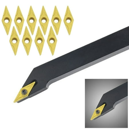 

10Pcs Vbgt110304-Ak H01 Carbide Insert+1Pcs Svjbr1212H11 Lathe Tool Turn Holder