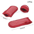 thumbnail image 2 of Uxcell 2Pcs Cast Iron Skillet Handle Covers Cotton 3.1x5.9 inch Pan Pot Handle Covers Handle Sleeves, Red and White Stripe, 2 of 6