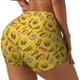 thumbnail image 2 of Kdxio Fast Food 1 Print Workout Shorts for Women Seamless Soft Smooth Gym Yoga Scrunch Active Shorts, 2 of 5