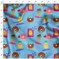 thumbnail image 4 of Soimoi Blue Rayon Crepe Fabric Beech & Fun Party Print Sewing Fabric Yard 46 Inch Wide, 4 of 5