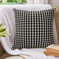 thumbnail image 3 of Pillow Covers 18x18 Set of 2, Buffalo Plaid Throw Pillow Covers Decorative Couch Cushion Cover, Farmhouse Black White Checkered Vintage Microfiber Soft Square Pillowcases for Bedroom Living Room Sofa, 3 of 9