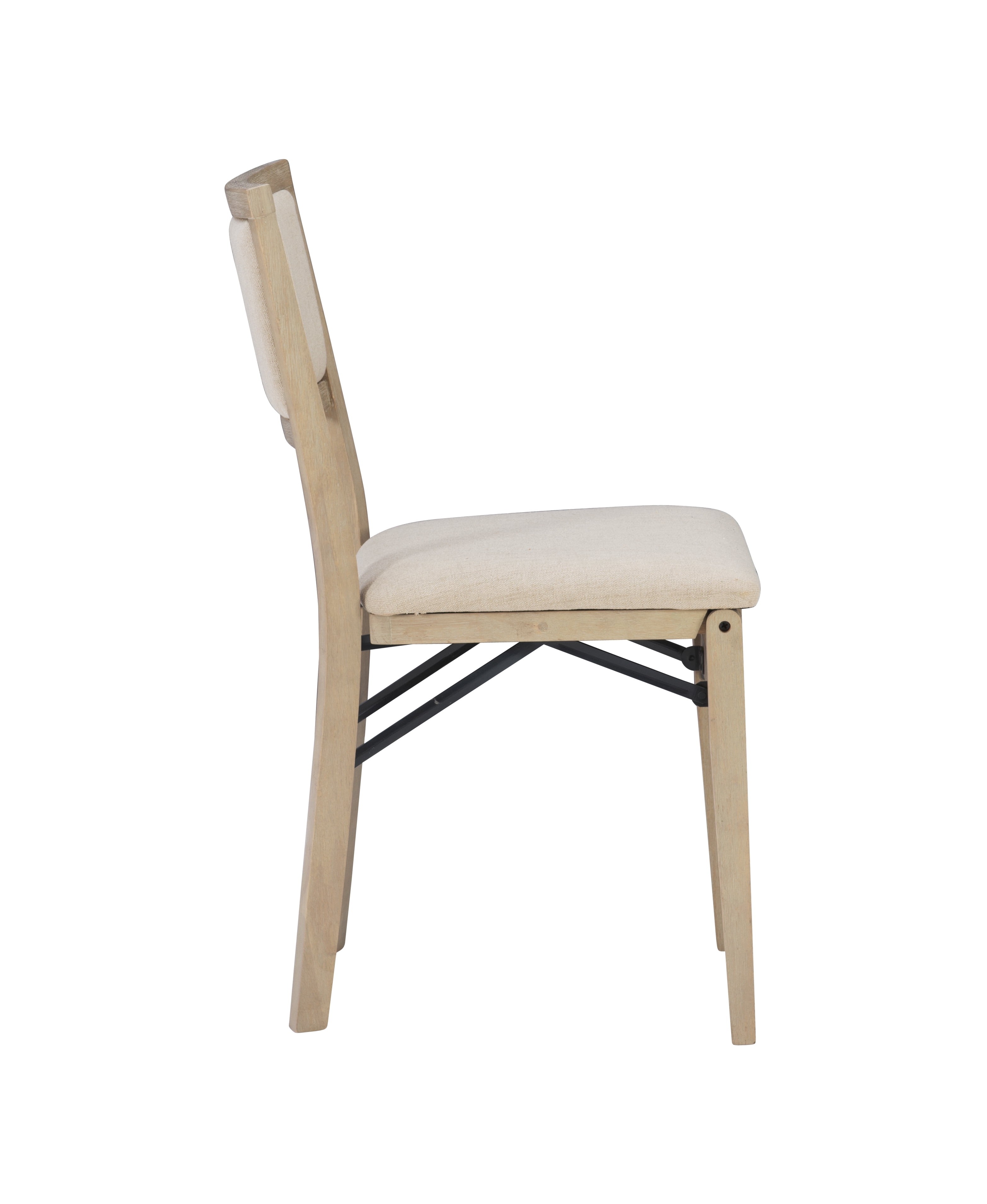Linon Kristle Indoor Folding Dining Chair, Set of 2, Graywash/Beige
