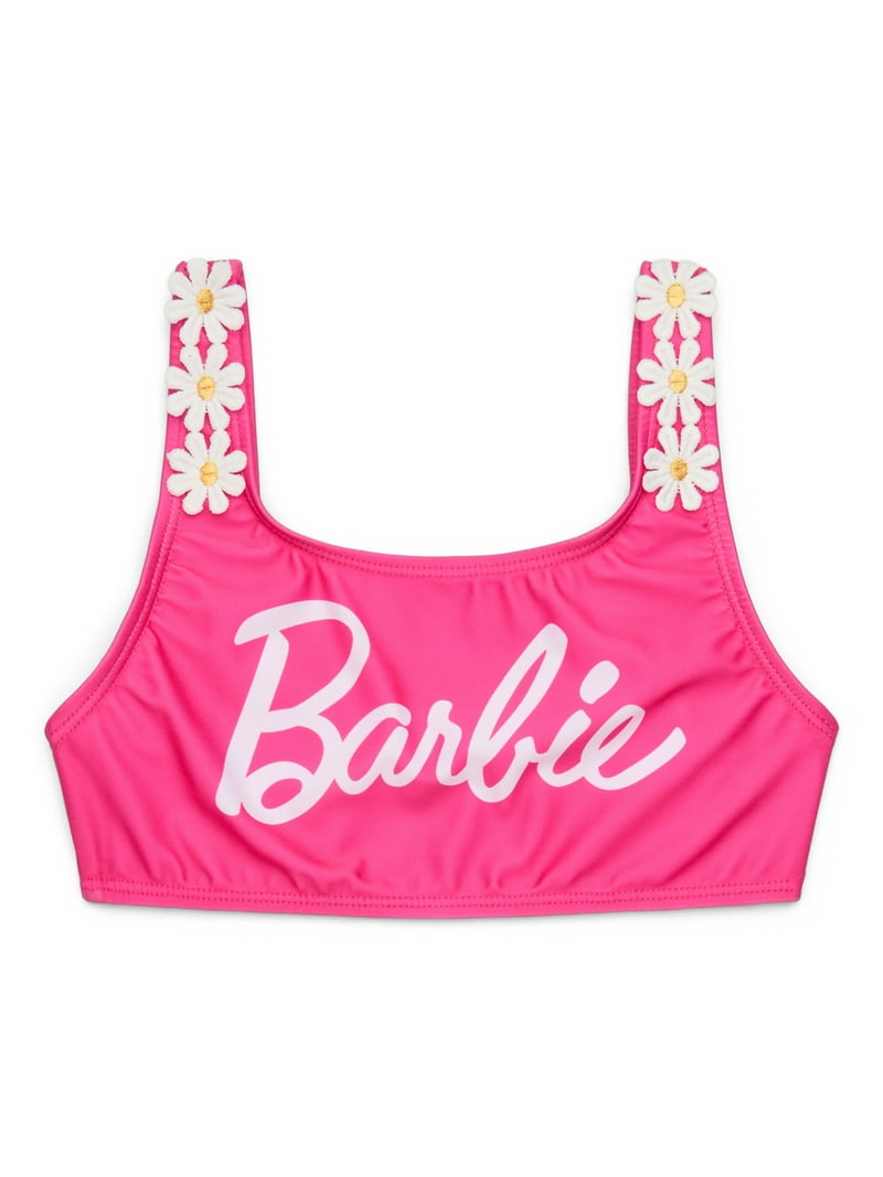 Barbie Girls Bikini Top and Bottoms Swimsuit Set with UPF 50+,