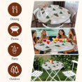 thumbnail image 7 of Grey Christmas Round Tablecloth, Fitted Table Cover with Elastic for 36"-44" Round Tables, Winter Green Pine Tree Gold Snowflake Table Cloth Outdoor Indoor Dinning Party Waterproof Tablecloths, 7 of 7