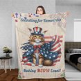 thumbnail image 3 of Democratic Maine Coon Cat Making Meow Count Election 2024 Cozy Fleece Blanket Cat Lover Kitten Owner Gifts Warm Soft Throw Blanket - 01001, 3 of 5