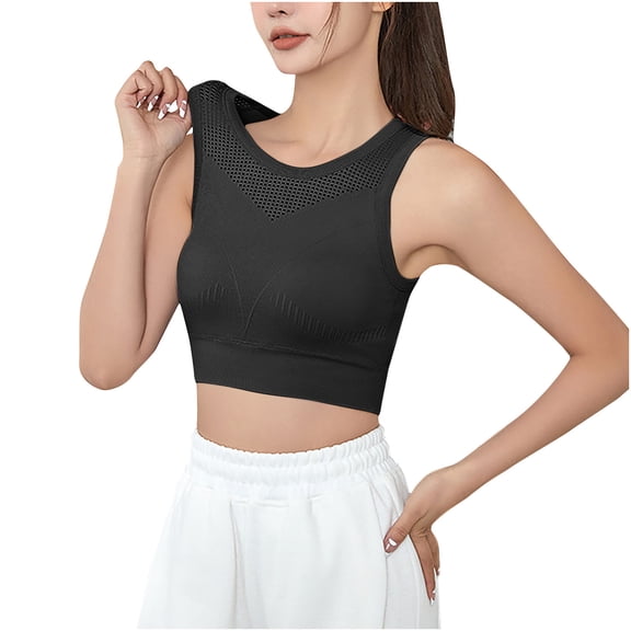 Women Bras Sports Bra Vest Push-Up Yoga Fitness Sports Bra With Removable Chest Pad Bras for Women Black M