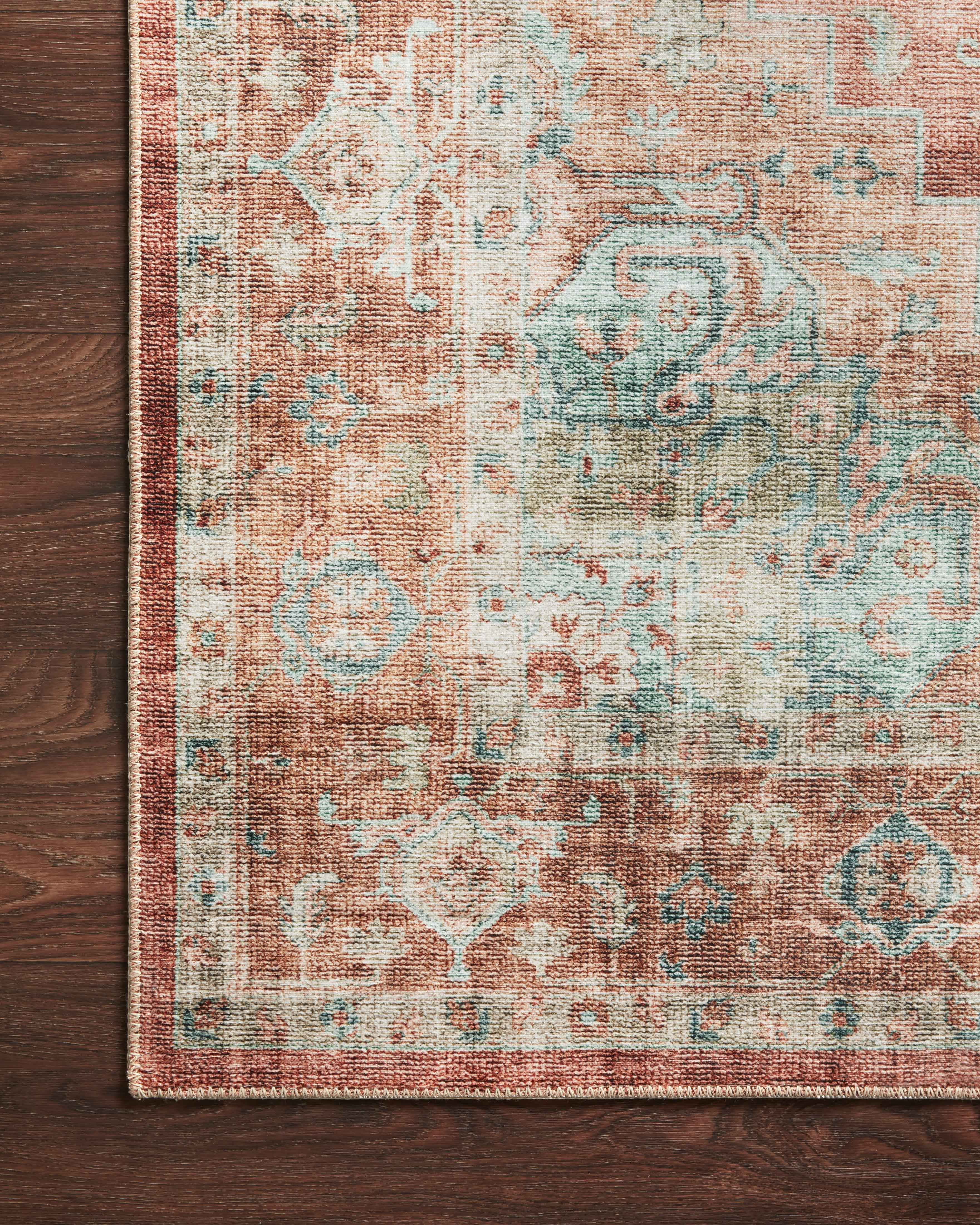 Loloi Heidi Collection HEI-01 Terracotta / Aqua, Oriental Area Rug 5'-0" x 7'-6"